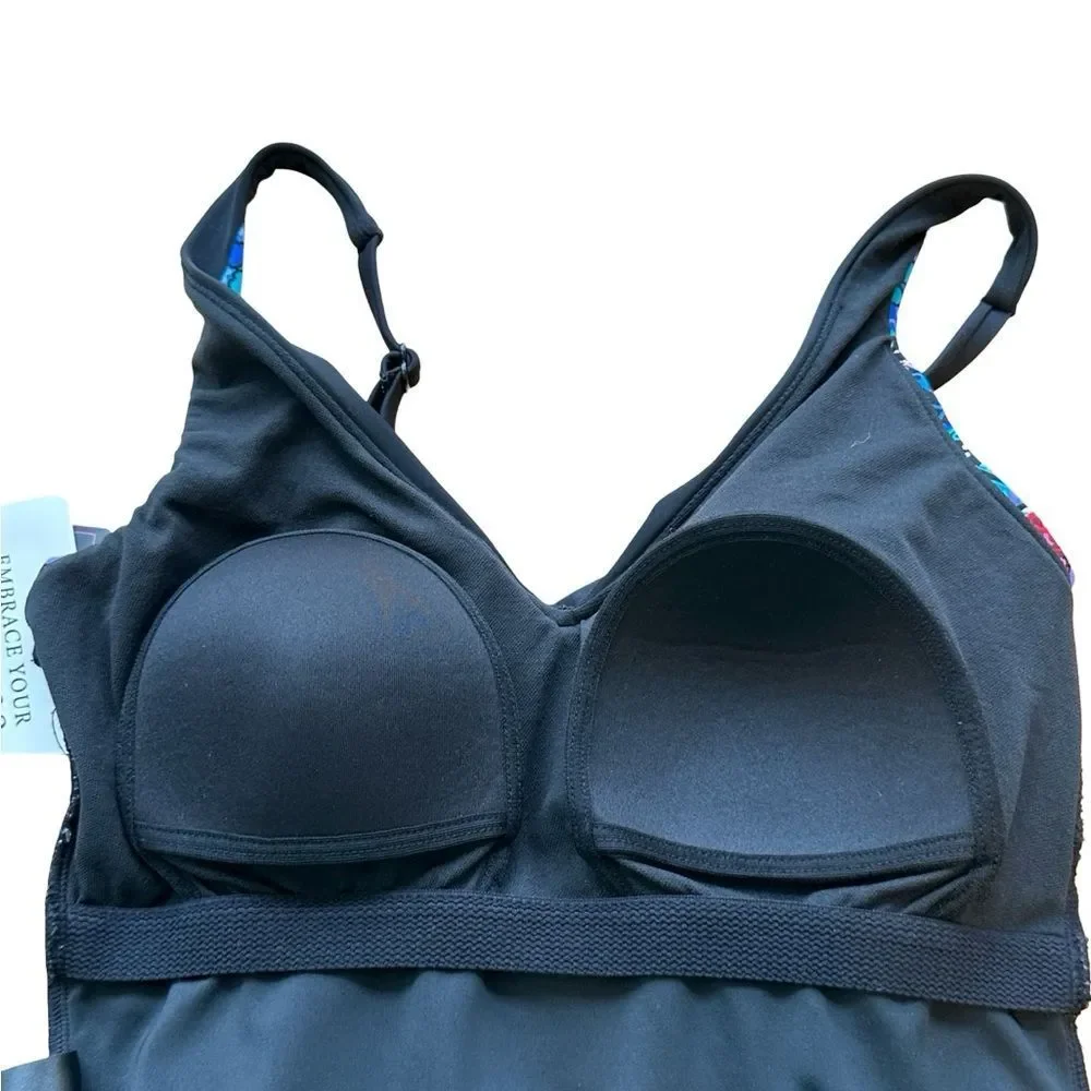 Miracle Brands Embrace Your Curves Georgia One Piece Swimsuit Size Small